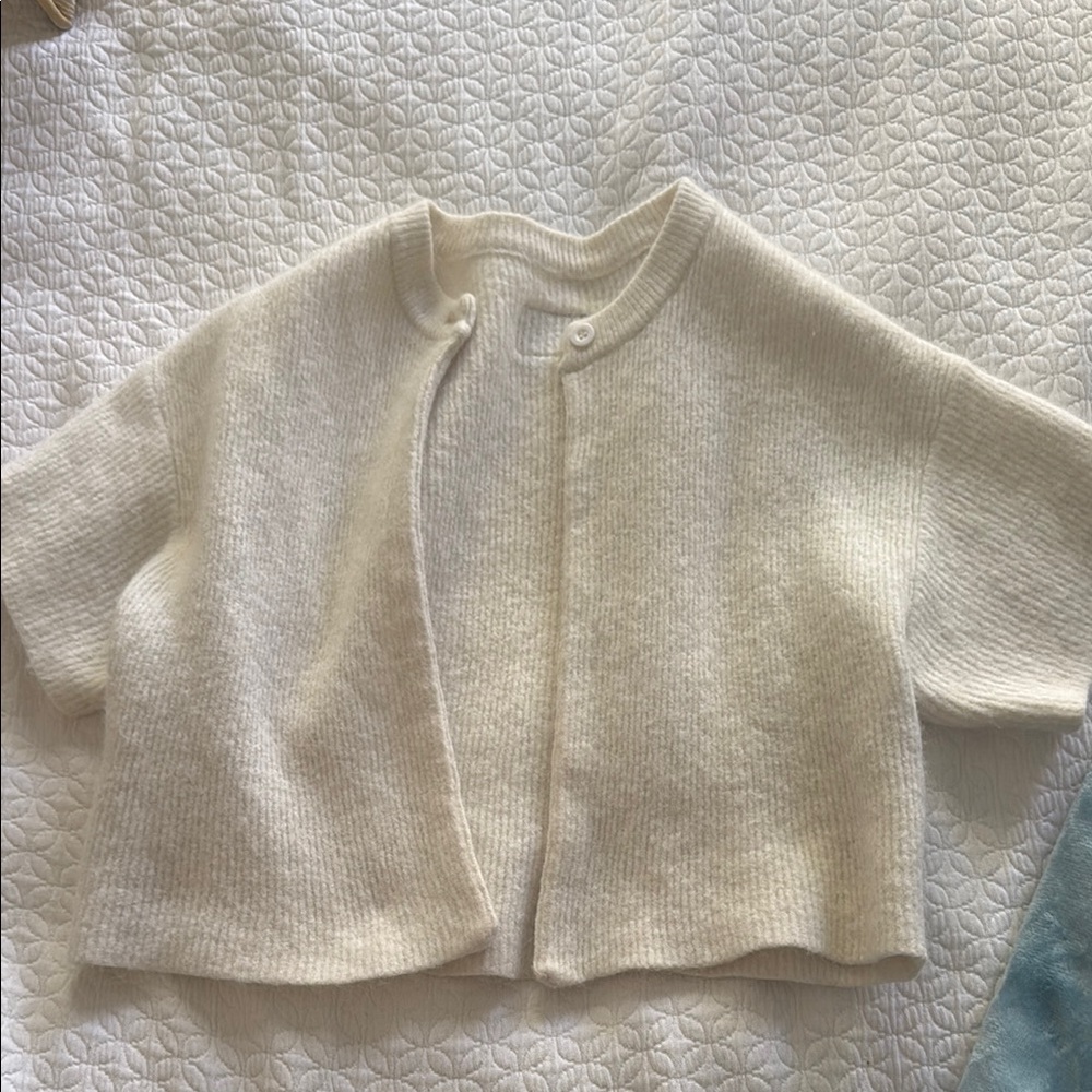 Daily Drills Cream Knit Cardigan Sweater